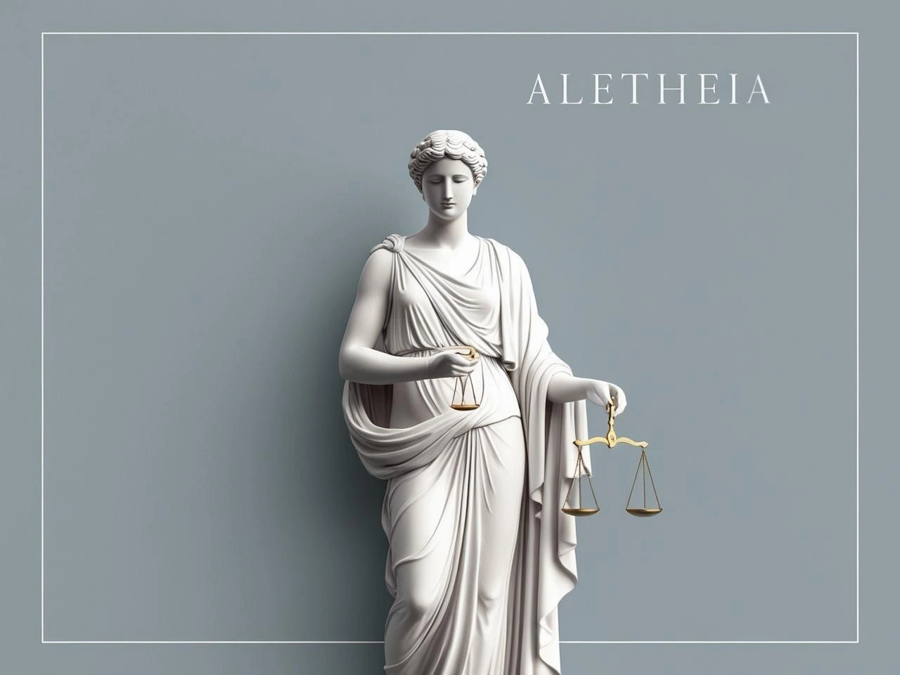 Statue of a greek woman holding balanced scales representing the trust which Aletheia Ratings is built around.